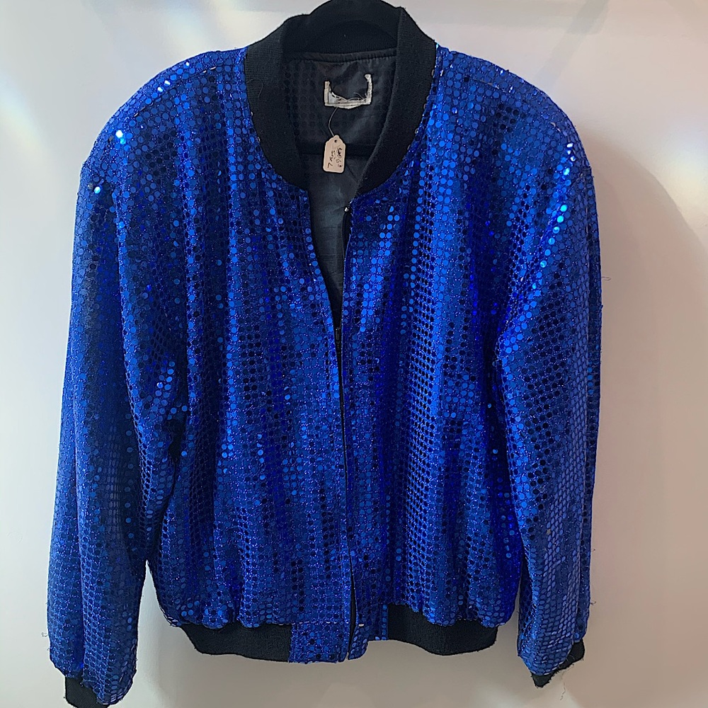 Vintage Sequenced Bright Blue Jacket!